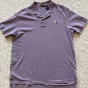 AL DIXON’s Men’s Embroidered Dog Polo Shirt Short Sleeves in Dusty Purple Size L